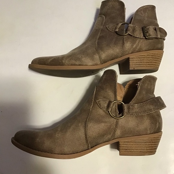 Qupid Brown Ankle Booties sz 8 - Picture 3 of 5